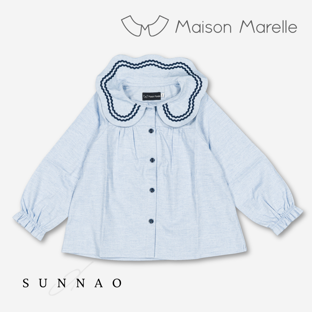 【オーダー会/送料無料】<Maison marelle> Blouse PASSY- heathered blue