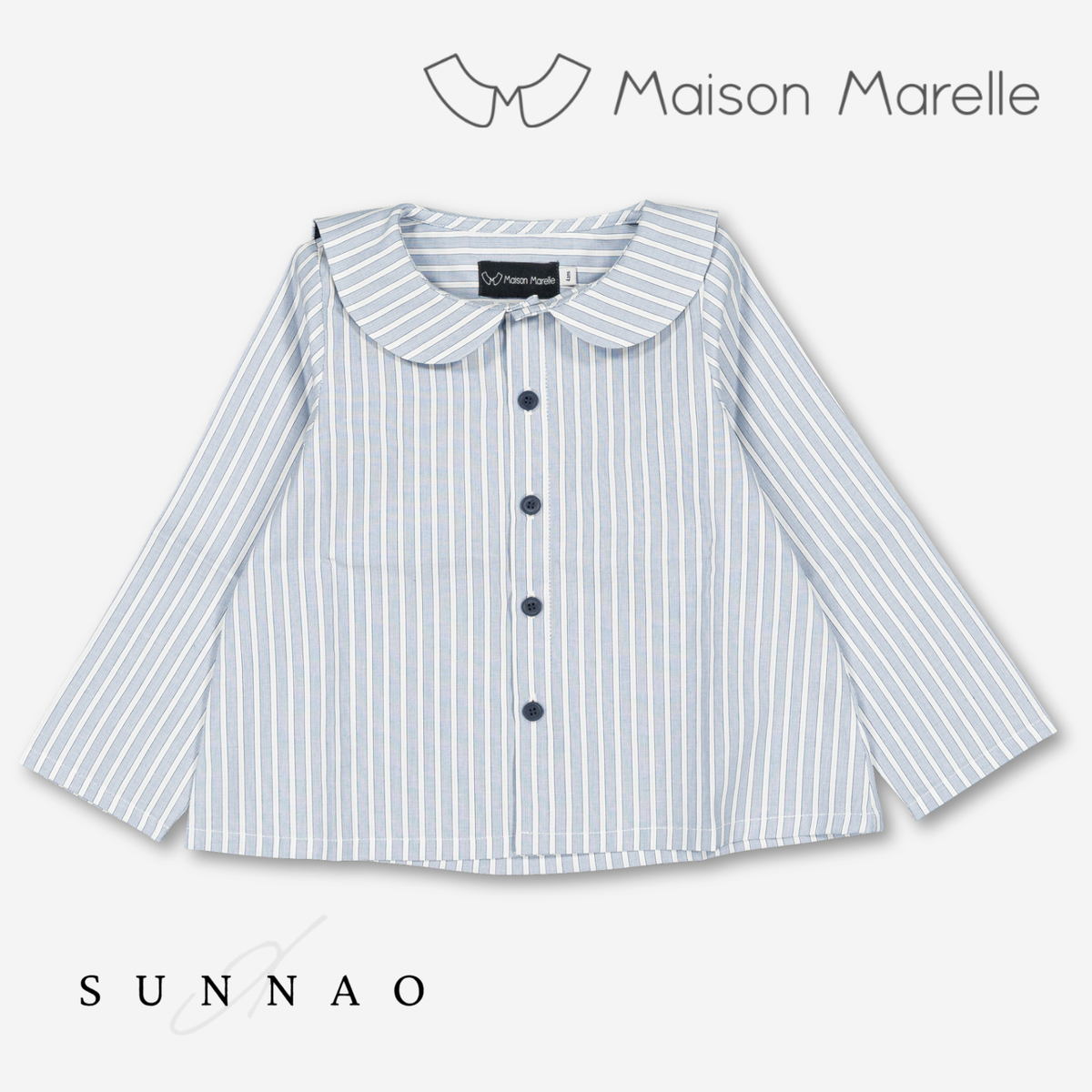 【オーダー会/送料無料】<Maison marelle> Shirt MONCEAU - blue stripes