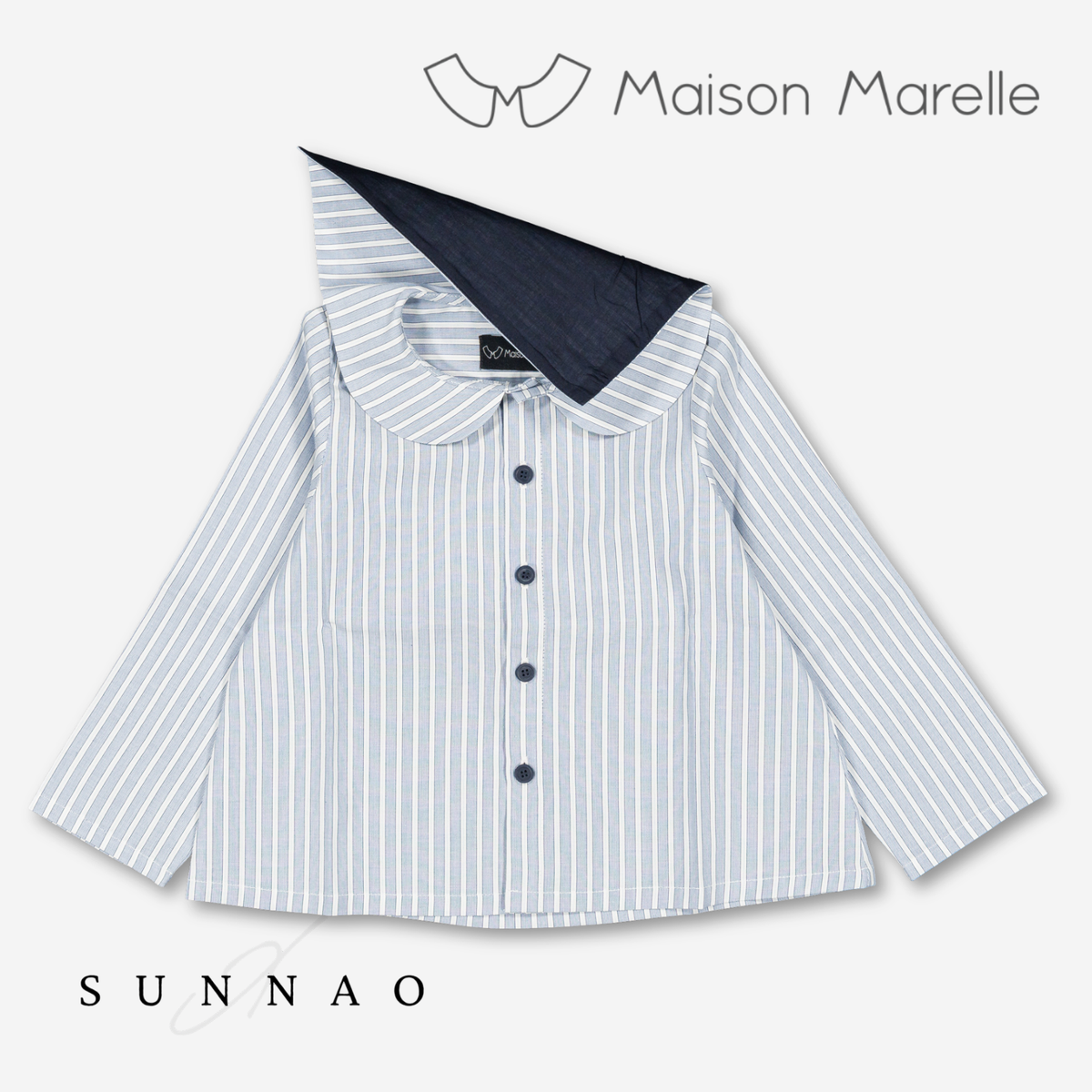【オーダー会/送料無料】<Maison marelle> Shirt MONCEAU - blue stripes