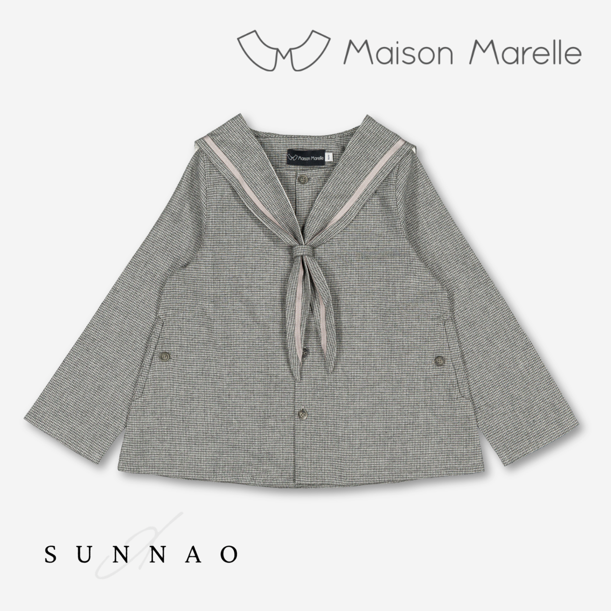 【オーダー会/送料無料】<Maison marelle> Blouse CHAPTAL - grey houndstooth