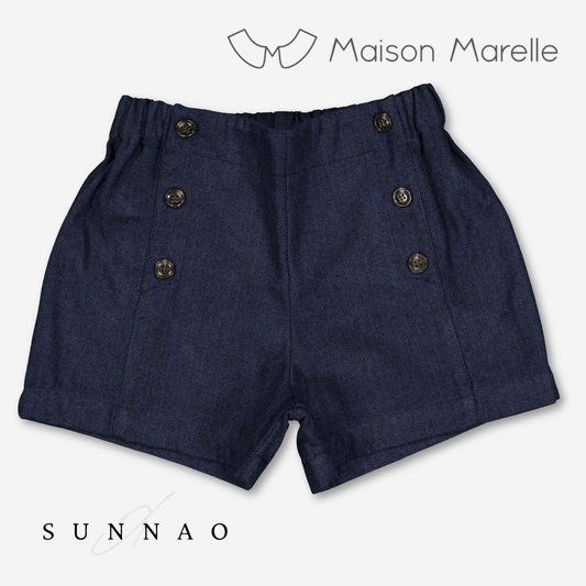 【オーダー会/送料無料】<Maison marelle> Short SÈVRES - blue chevron