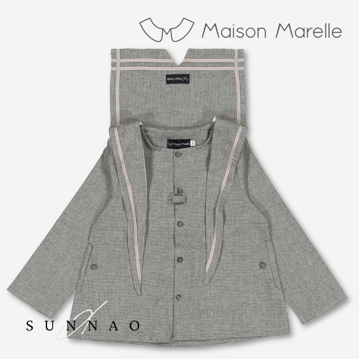 【オーダー会/送料無料】<Maison marelle> Blouse CHAPTAL - grey houndstooth
