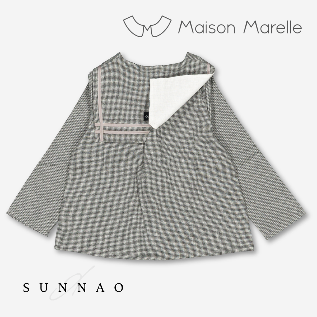 【オーダー会/送料無料】<Maison marelle> Blouse CHAPTAL - grey houndstooth
