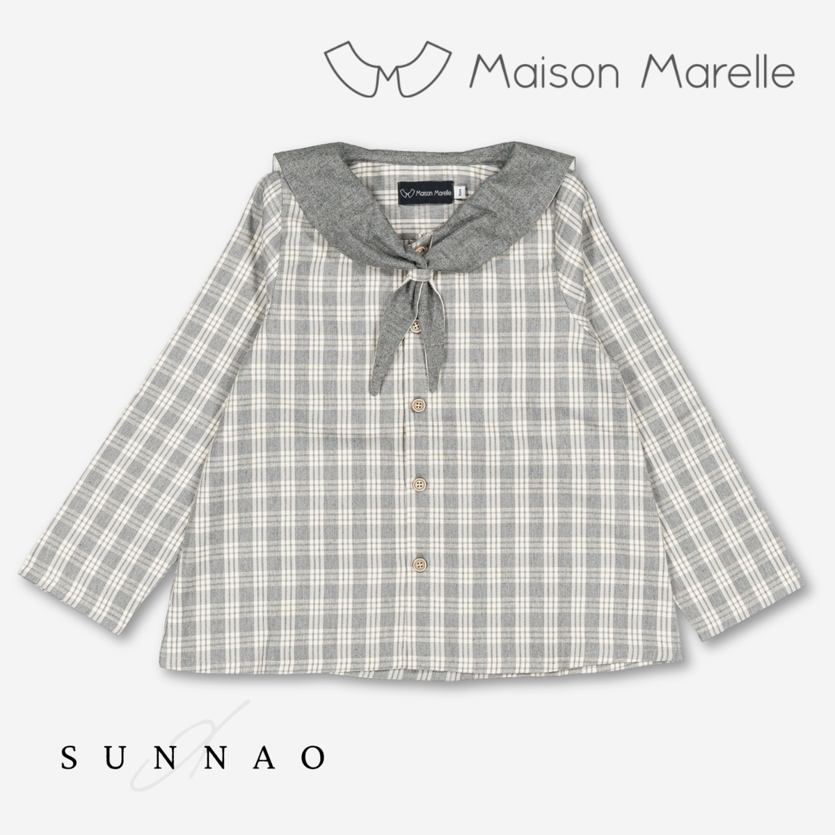 【オーダー会/送料無料】<Maison marelle> Blouse MONGE- grey tartan