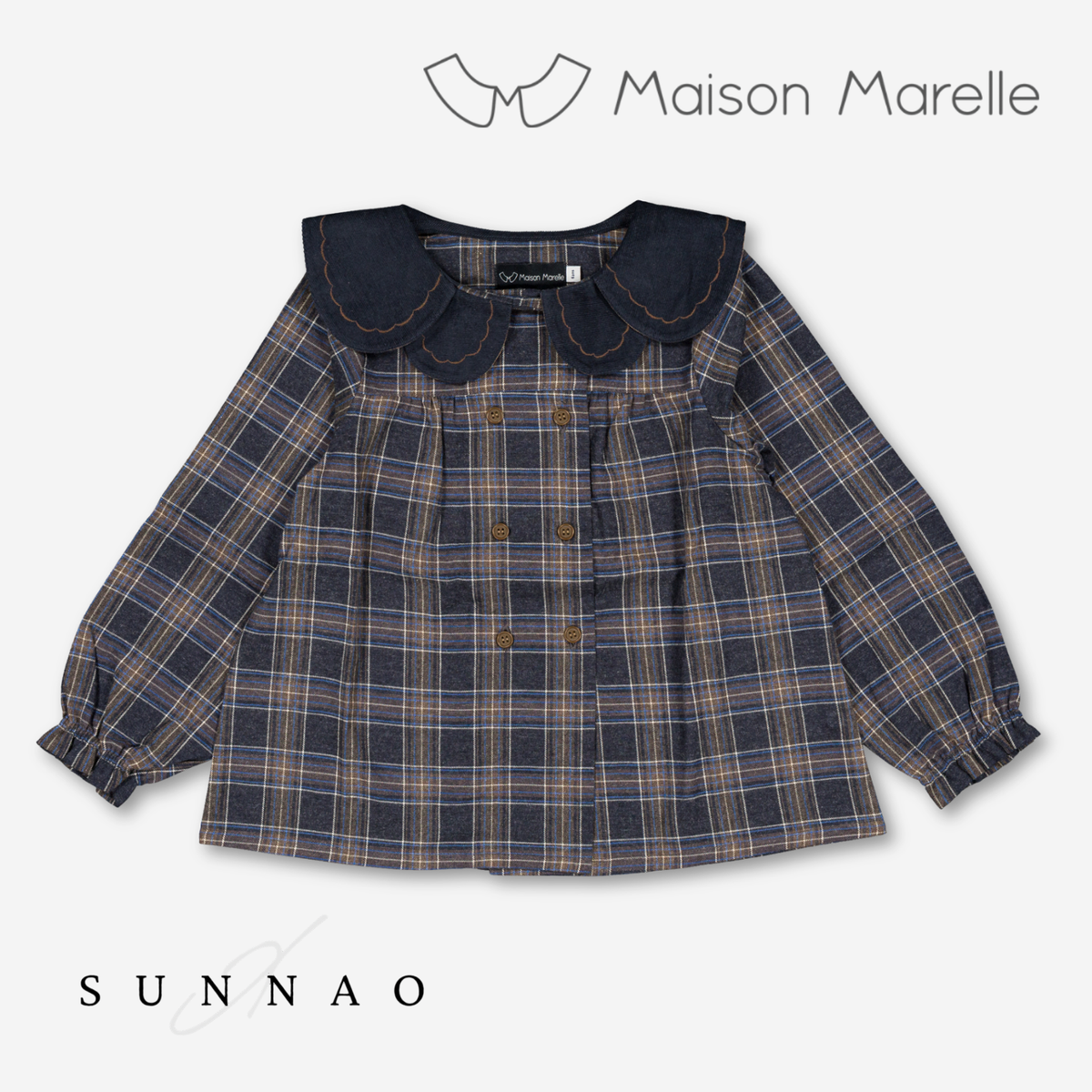 【オーダー会/送料無料】<Maison marelle> Blouse NOLLET - blue tartan