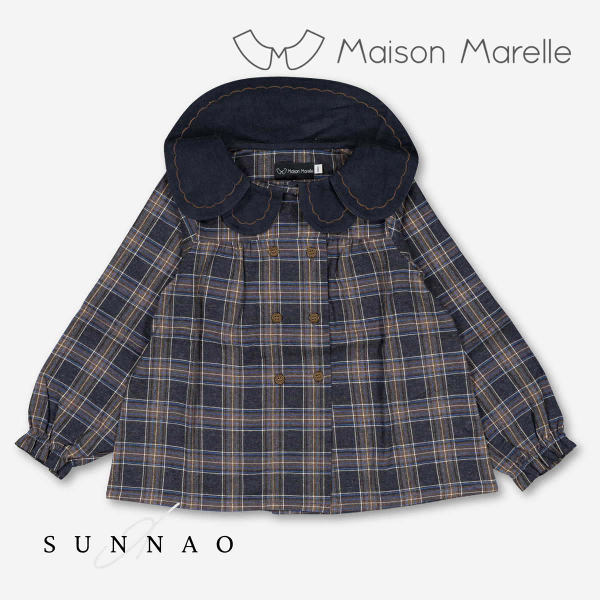【オーダー会/送料無料】<Maison marelle> Blouse NOLLET - blue tartan