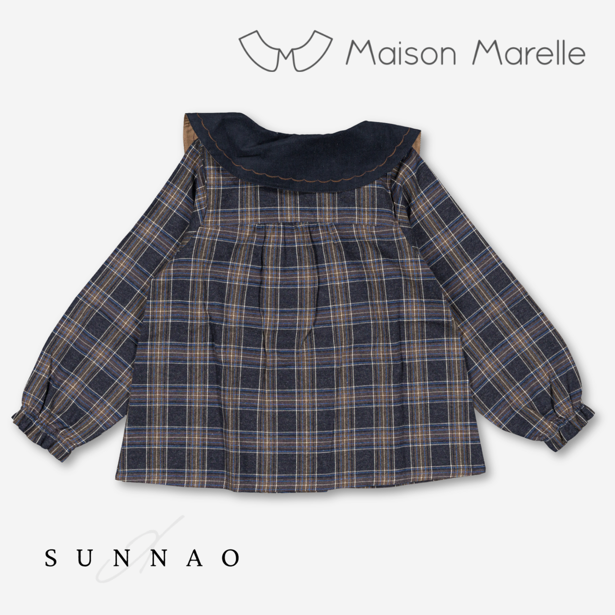 【オーダー会/送料無料】<Maison marelle> Blouse NOLLET - blue tartan