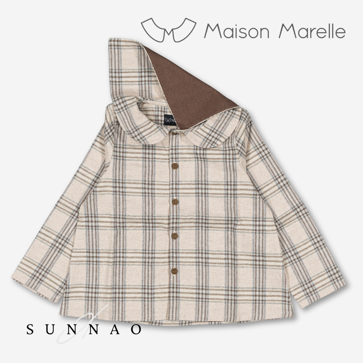 【オーダー会/送料無料】<Maison marelle> Shirt MONCEAU - beige tartan