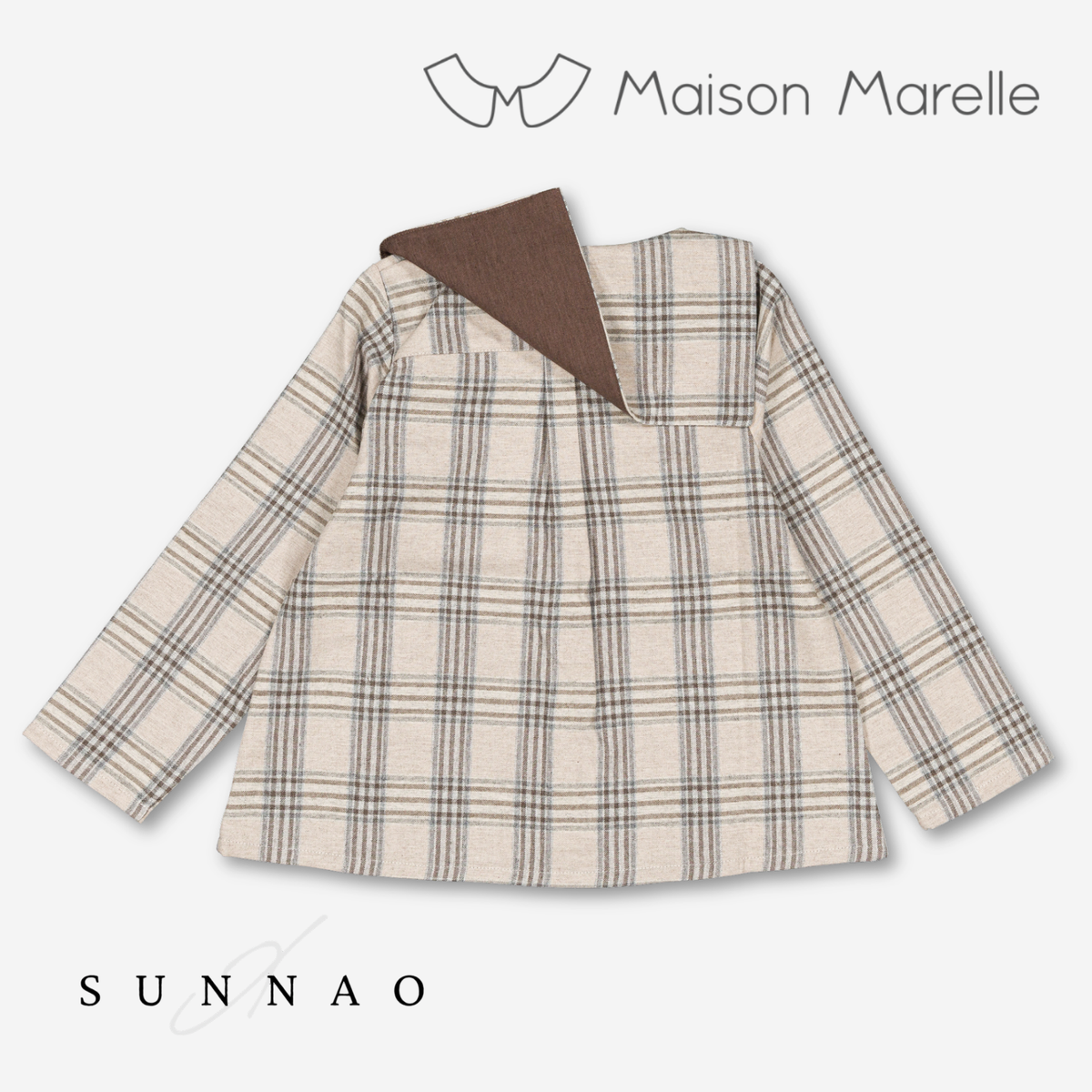 【オーダー会/送料無料】<Maison marelle> Shirt MONCEAU - beige tartan
