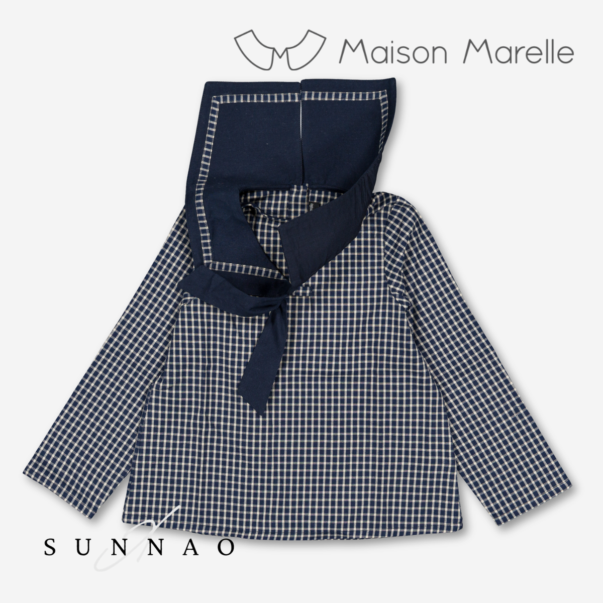 【オーダー会/送料無料】<Maison marelle> Blouse CHOISY - blue &ecru check