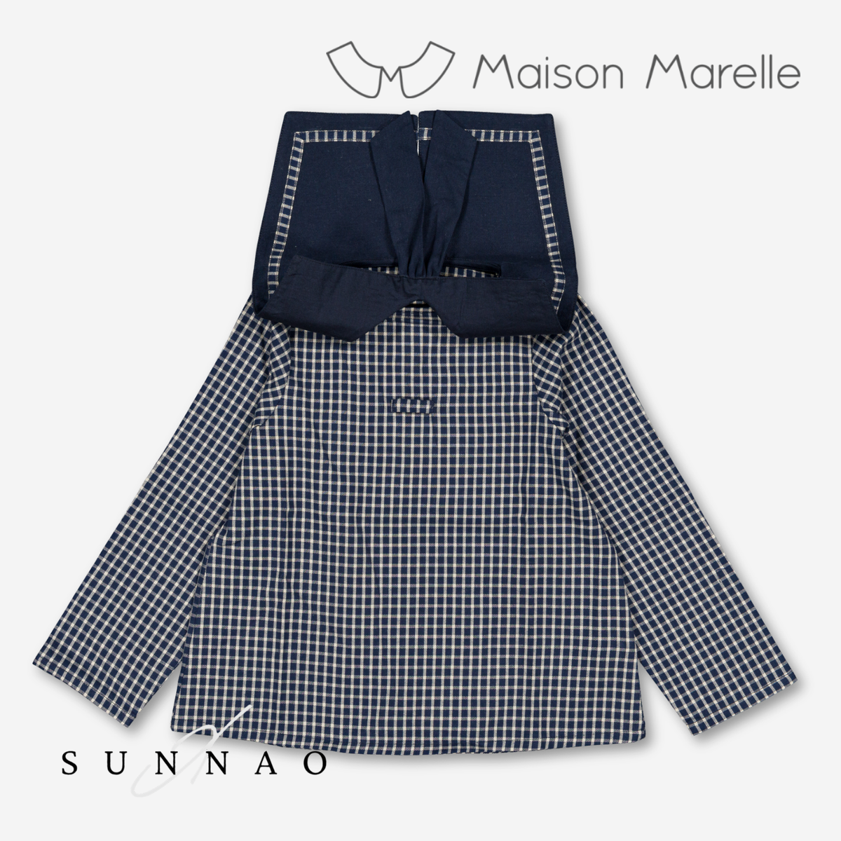 【オーダー会/送料無料】<Maison marelle> Blouse CHOISY - blue &ecru check