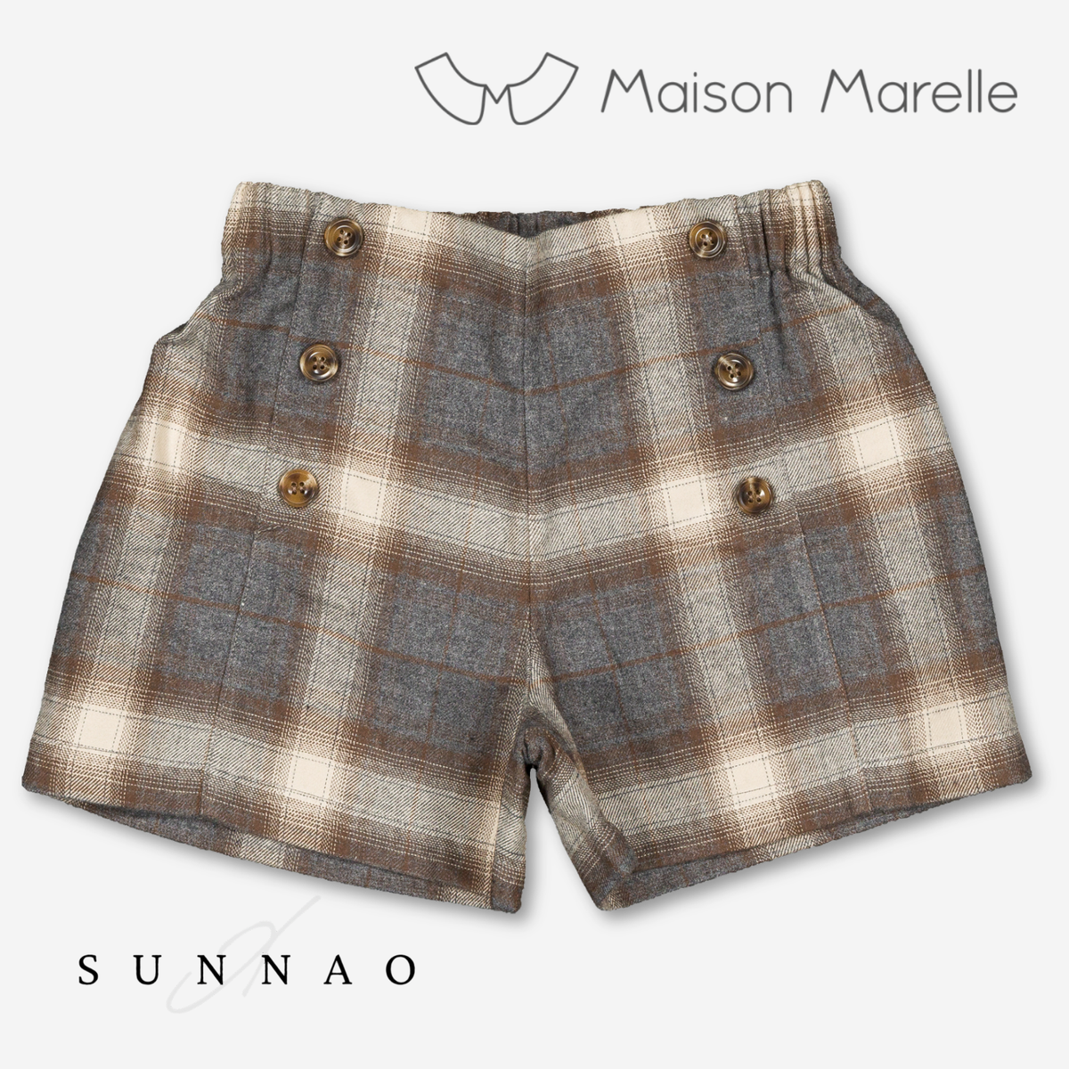 【オーダー会/送料無料】<Maison marelle> Short SEVRES - brown&beige tartan