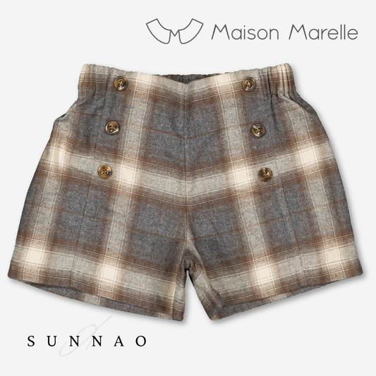 【オーダー会/送料無料】<Maison marelle> Short SEVRES - brown&beige tartan