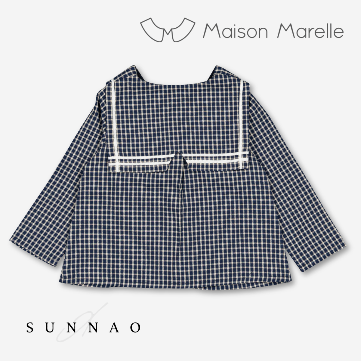 【オーダー会/送料無料】<Maison marelle> Blouse CHAPTAL - blue&ecru check