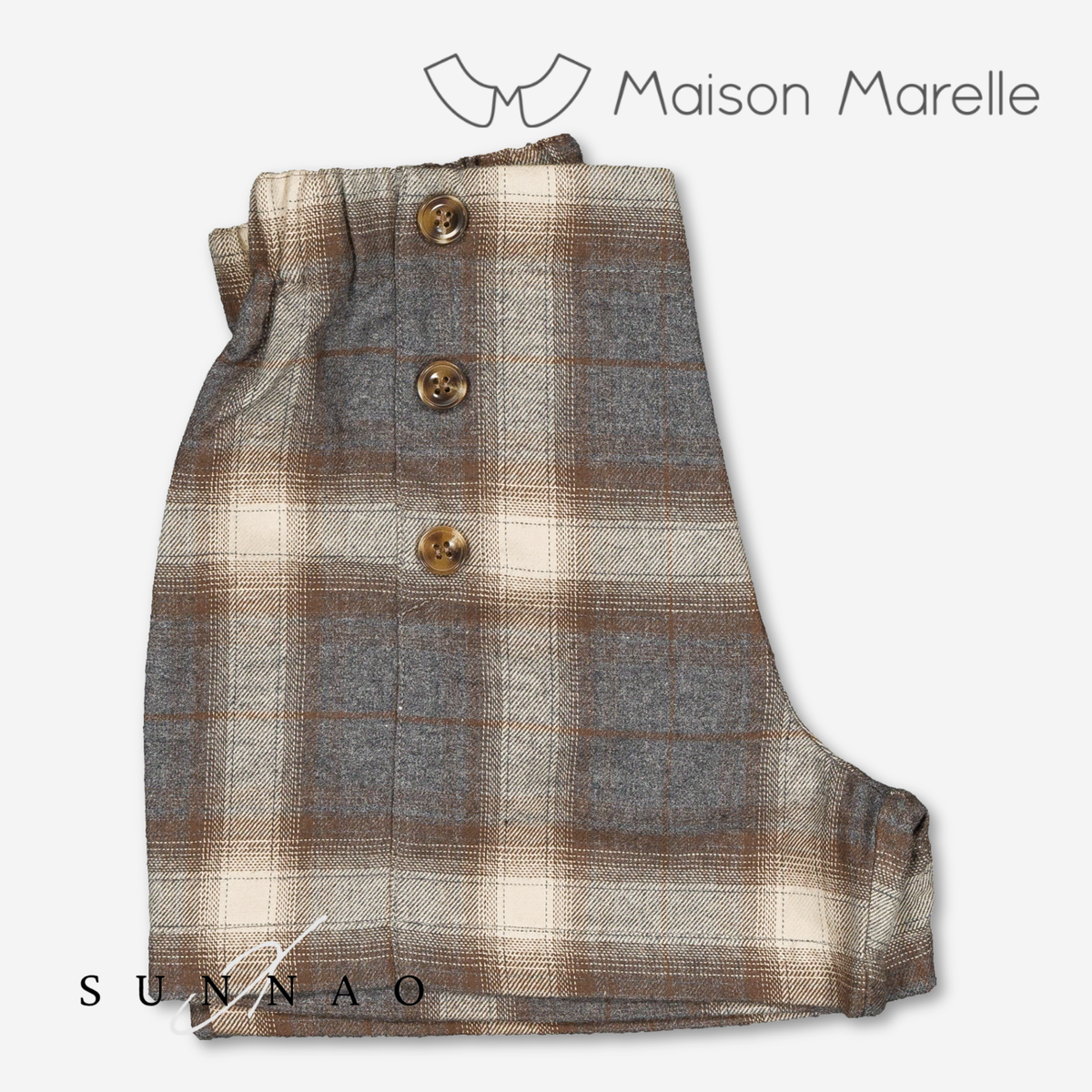 【オーダー会/送料無料】<Maison marelle> Short SEVRES - brown&beige tartan