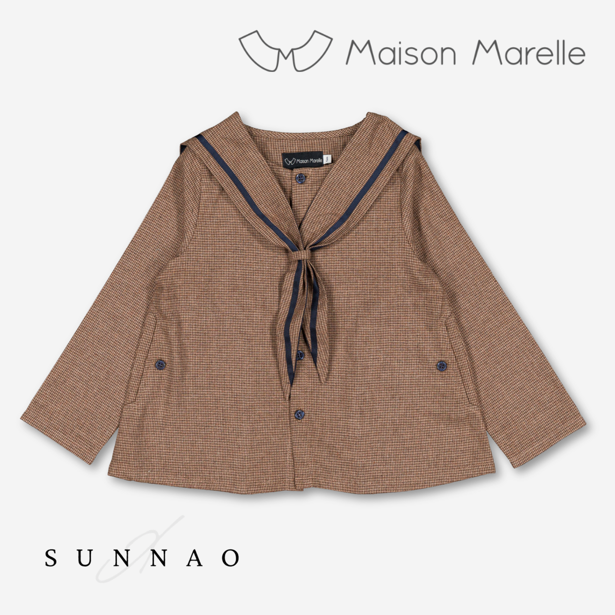 【オーダー会/送料無料】<Maison marelle> Blouse CHAPTAL - brown houndsthooth