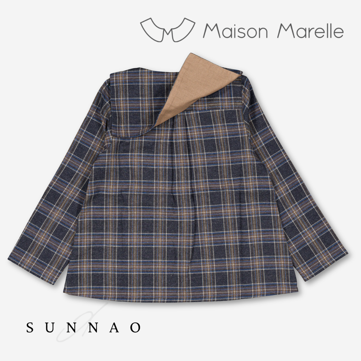 【オーダー会/送料無料】<Maison marelle> Shirt MONCEAU - blue tartan