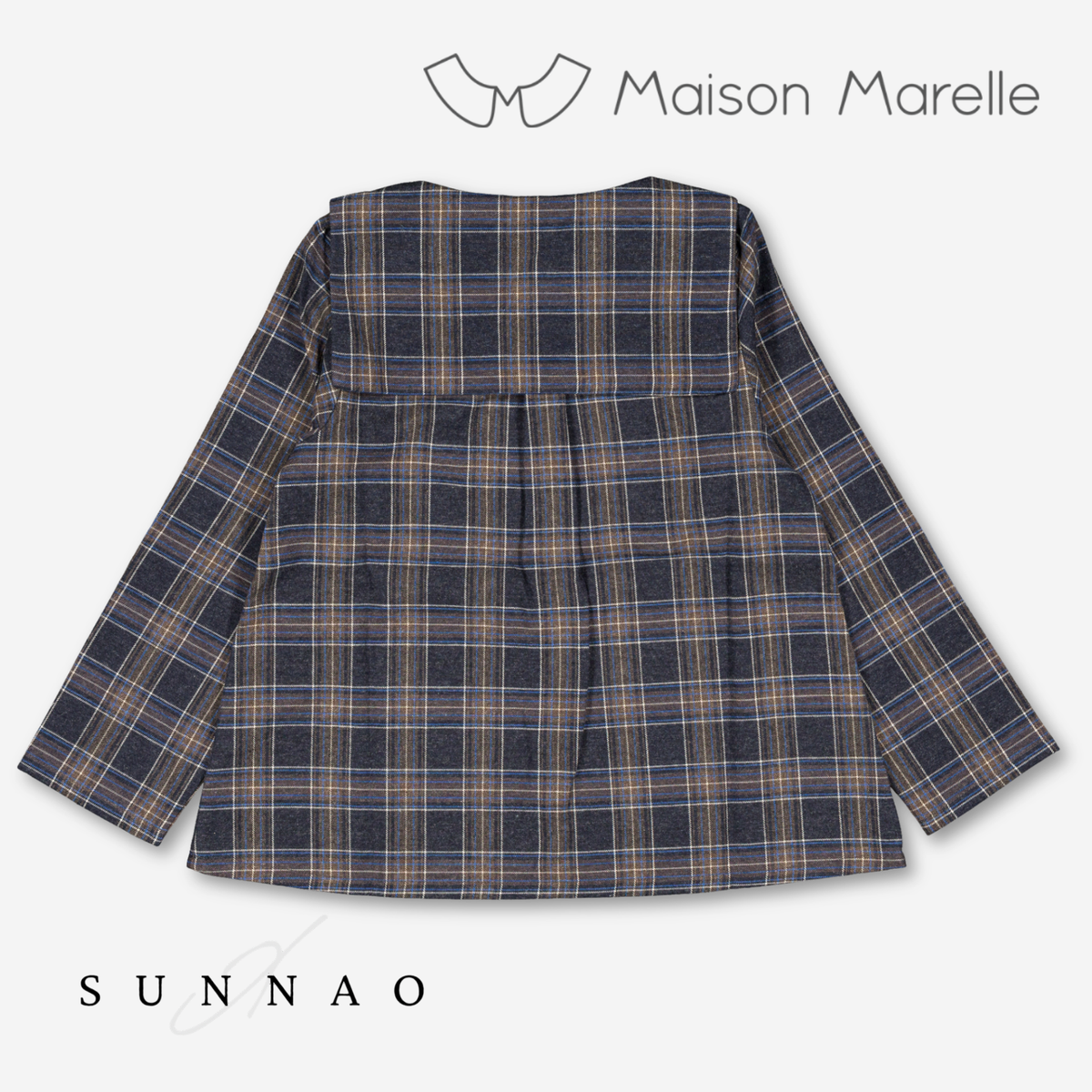 【オーダー会/送料無料】<Maison marelle> Shirt MONCEAU - blue tartan