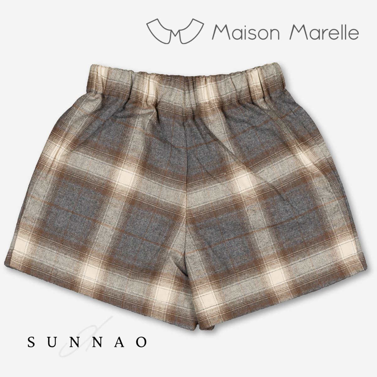 【オーダー会/送料無料】<Maison marelle> Short SEVRES - brown&beige tartan