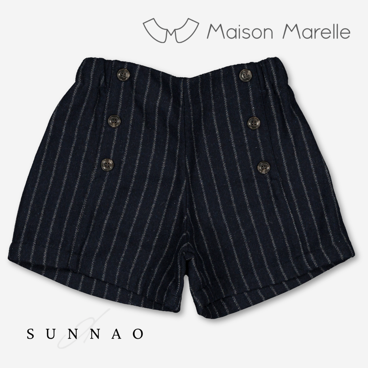 【オーダー会/送料無料】<Maison marelle> Short SEVRES - navy stripes