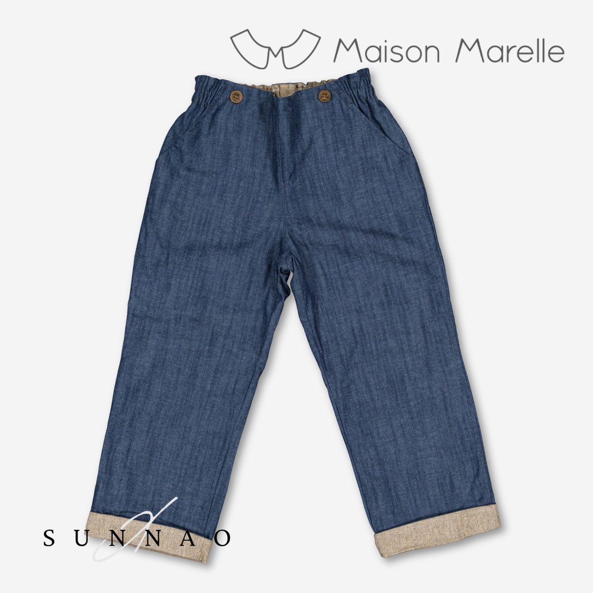 【オーダー会/送料無料】<Maison marelle> Pants LEBON - blue denim/ heathered oatmeal