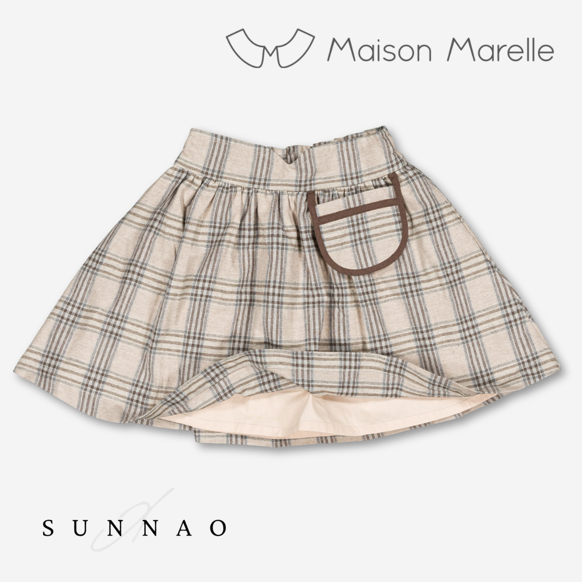 【オーダー会/送料無料】<Maison marelle> Skirt TOURNON - tartan beige