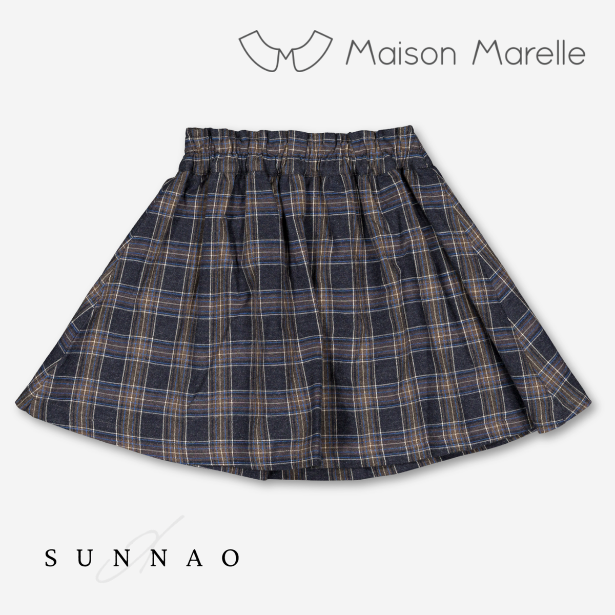 【オーダー会/送料無料】<Maison marelle> Skirt TOURNON - blue tartan