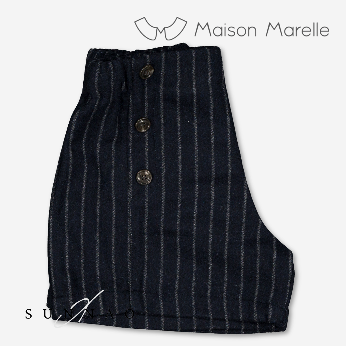 【オーダー会/送料無料】<Maison marelle> Short SEVRES - navy stripes