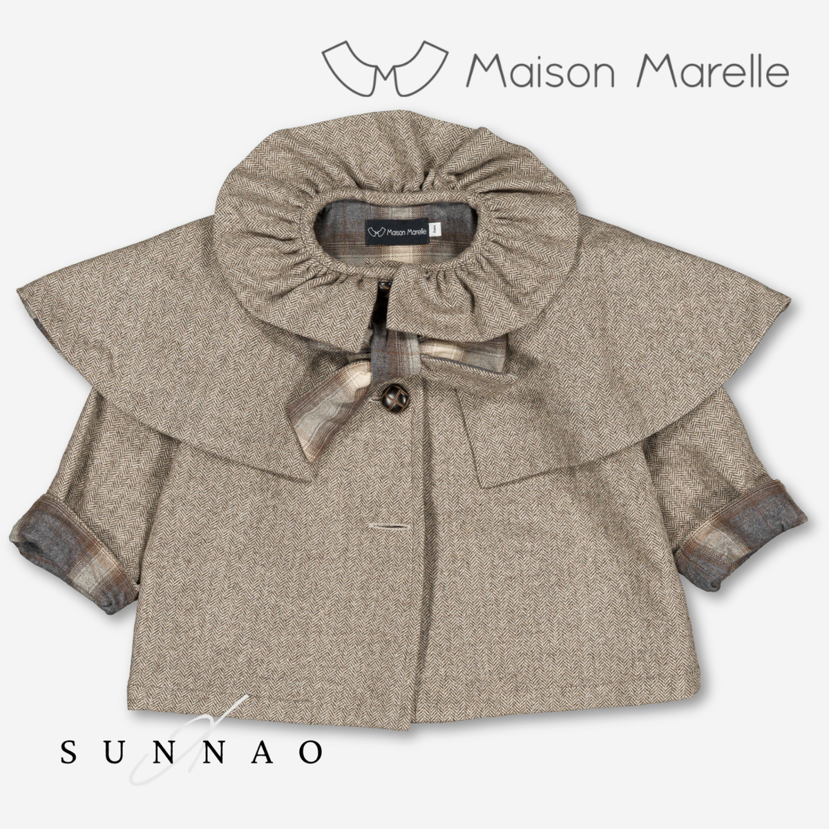 【オーダー会/送料無料】<Maison marelle> Jacket DURET- taupe chevron
