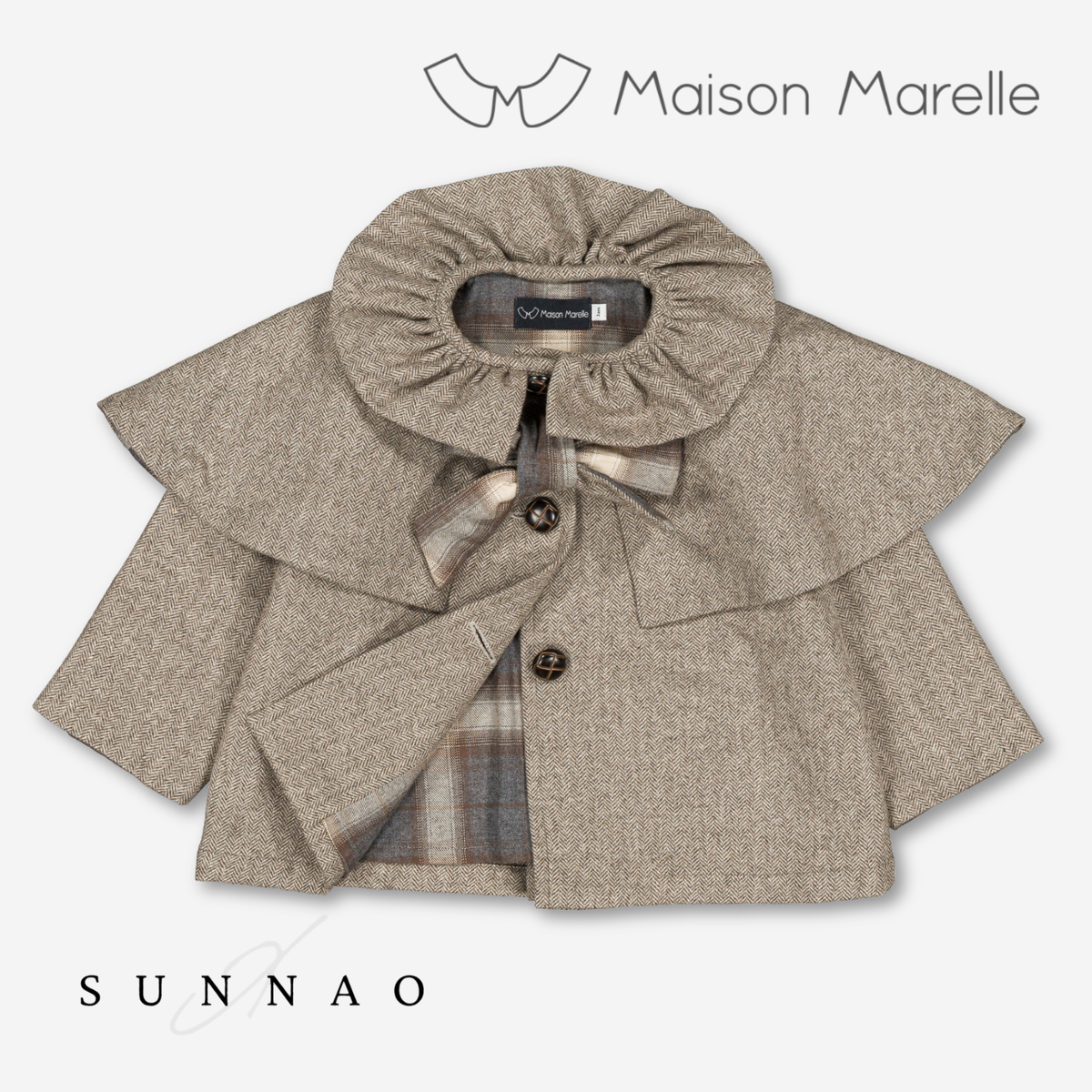 【オーダー会/送料無料】<Maison marelle> Jacket DURET- taupe chevron