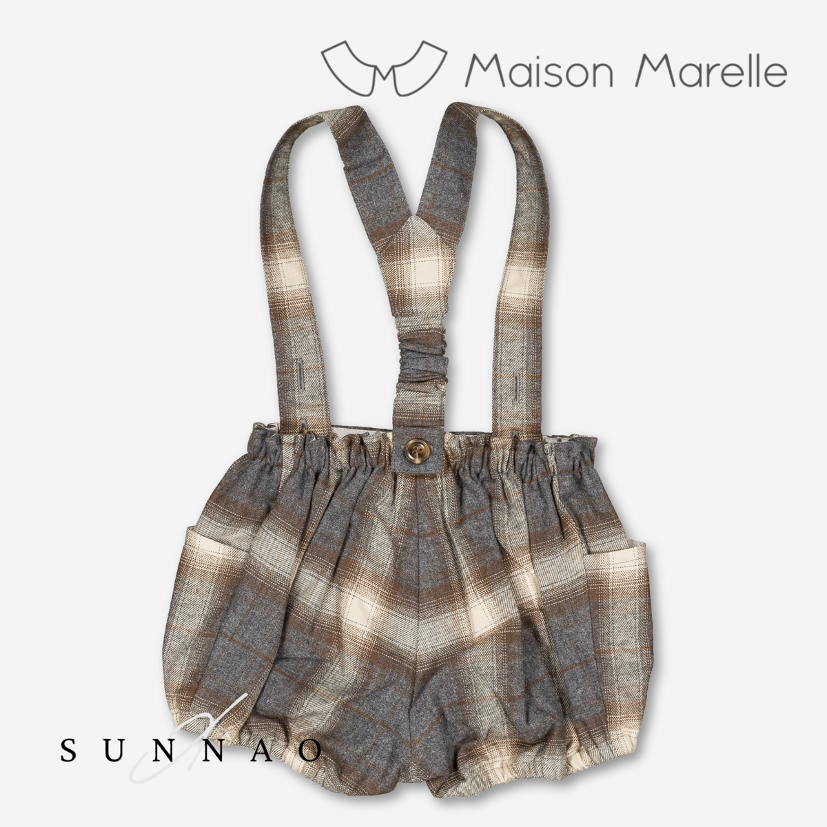 【オーダー会/送料無料】<Maison marelle> Bloomer straps TERNES - greyébrown tartan