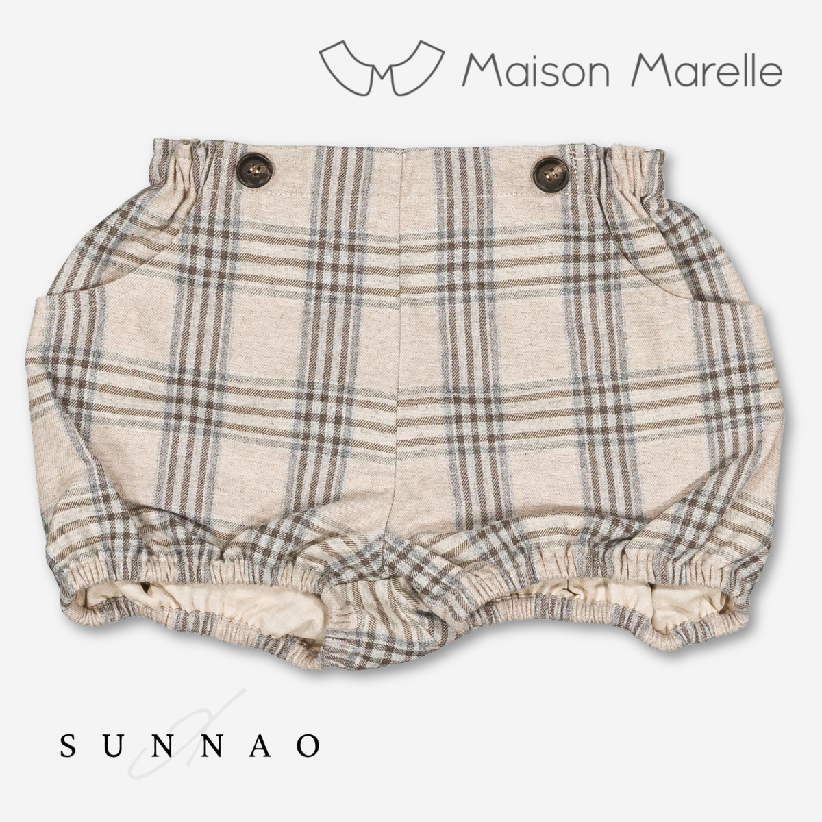 【オーダー会/送料無料】<Maison marelle> Bloomer straps TERNES - beige tartan