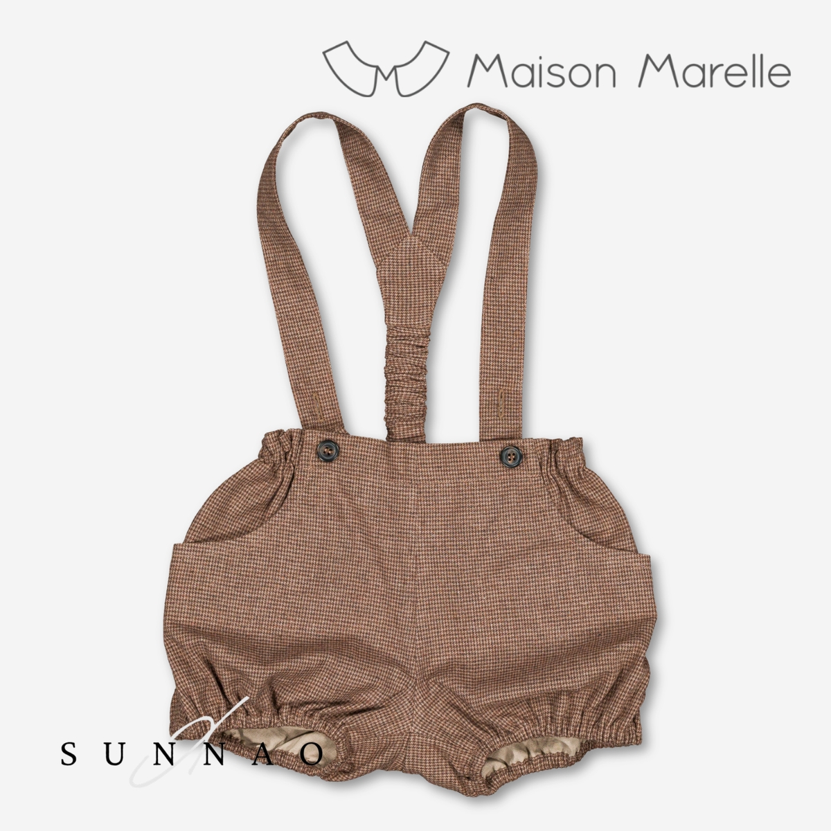 【オーダー会/送料無料】<Maison marelle> Bloomer straps TERNES - brown houndstooth