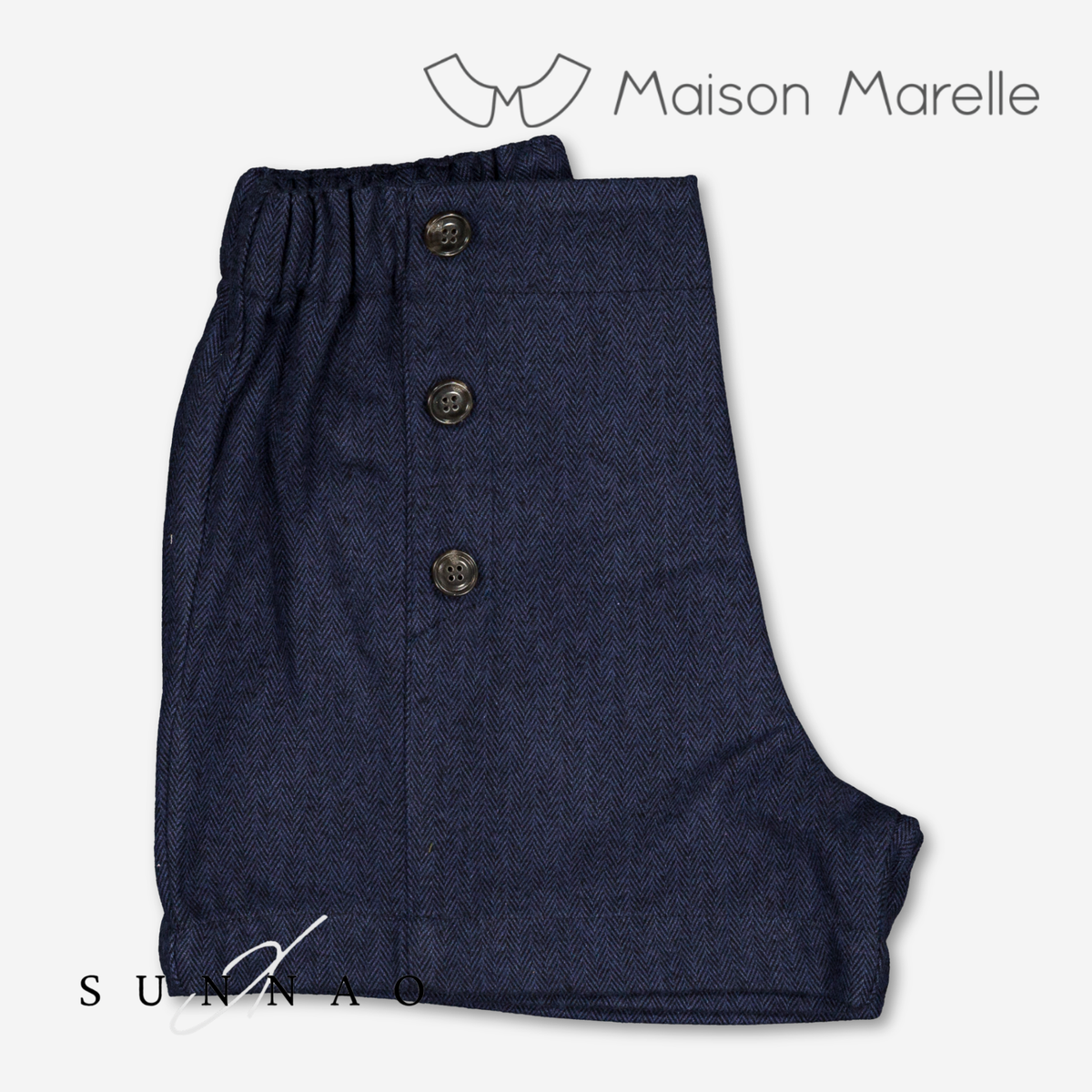 【オーダー会/送料無料】<Maison marelle> Short SÈVRES - blue chevron