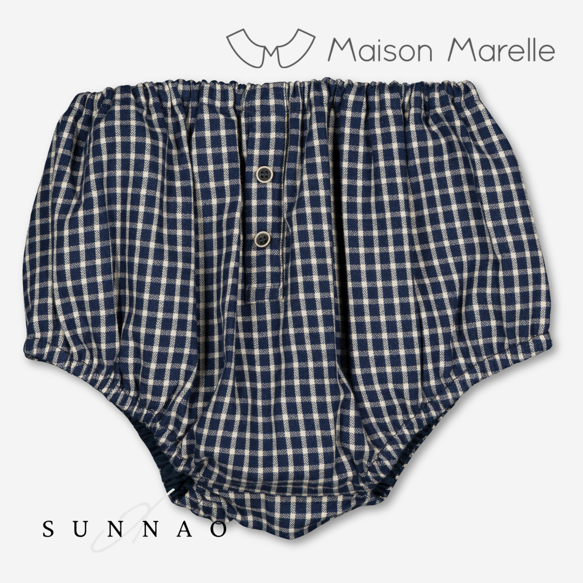 【オーダー会/送料無料】<Maison marelle> Bloomer CHAILLOT - blue&ecru check