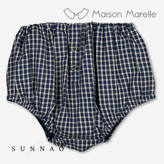 【オーダー会/送料無料】<Maison marelle> Bloomer CHAILLOT - blue&ecru check