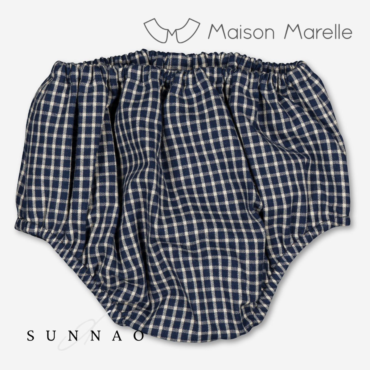 【オーダー会/送料無料】<Maison marelle> Bloomer CHAILLOT - blue&ecru check