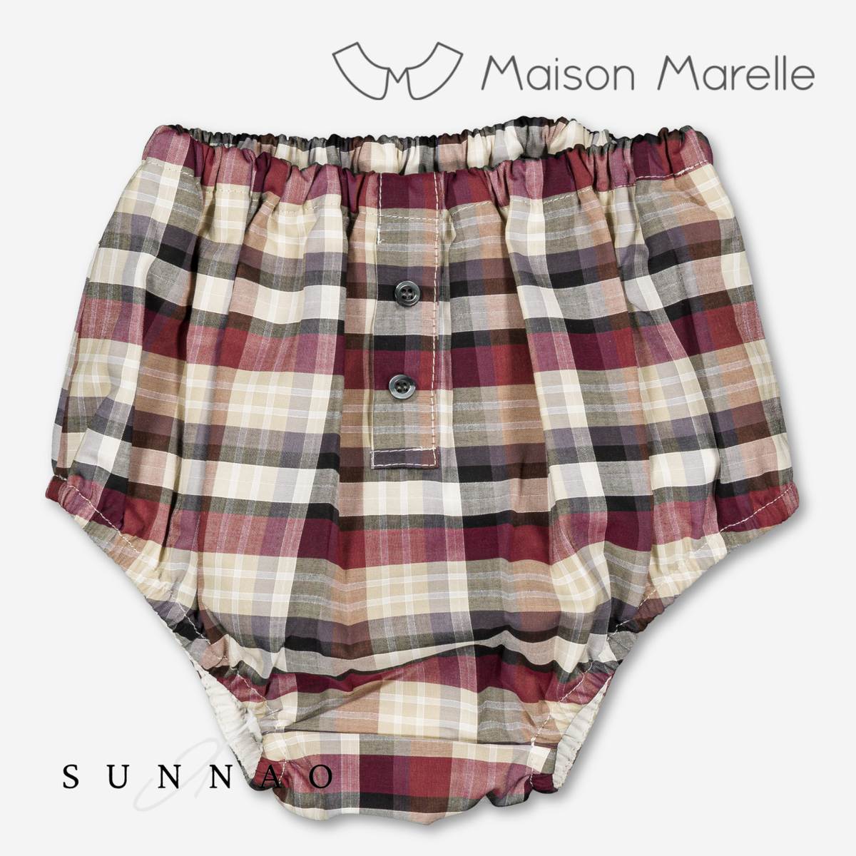 【オーダー会/送料無料】<Maison marelle> Bloomer CHAILLOT - burgundy&beige tartan