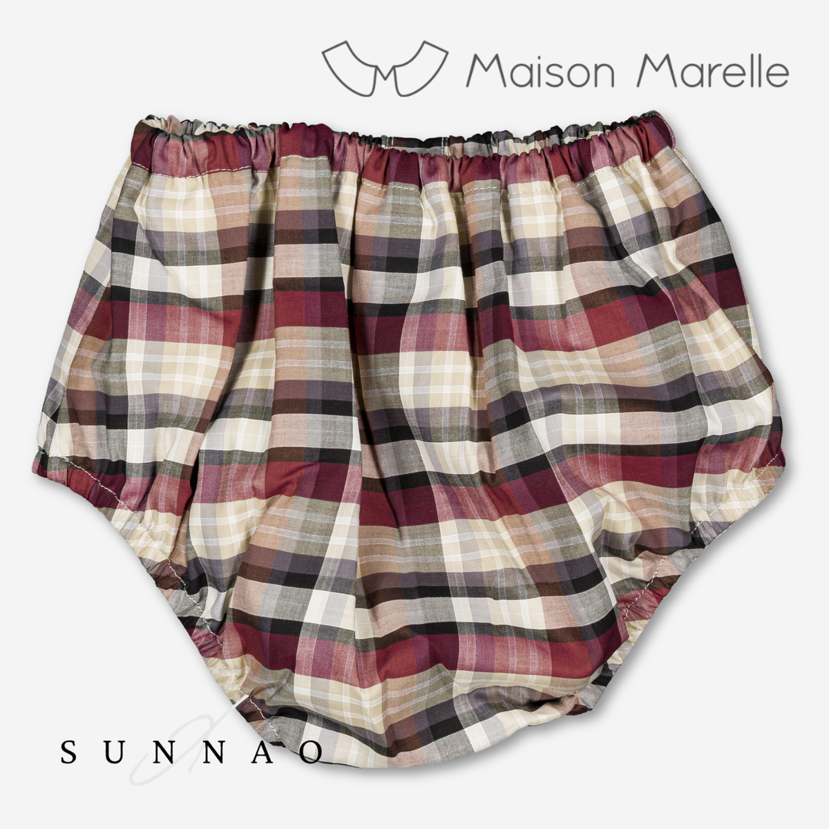 【オーダー会/送料無料】<Maison marelle> Bloomer CHAILLOT - burgundy&beige tartan