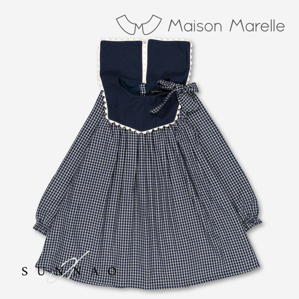 【オーダー会/送料無料】<Maison marelle> dress ELIE - blue&ecru check