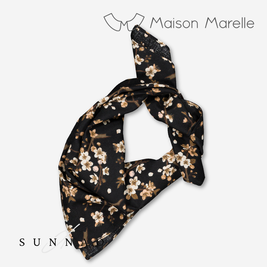 【オーダー会/送料無料】<Maison marelle> scarf VENDOME - cherry blosssom black
