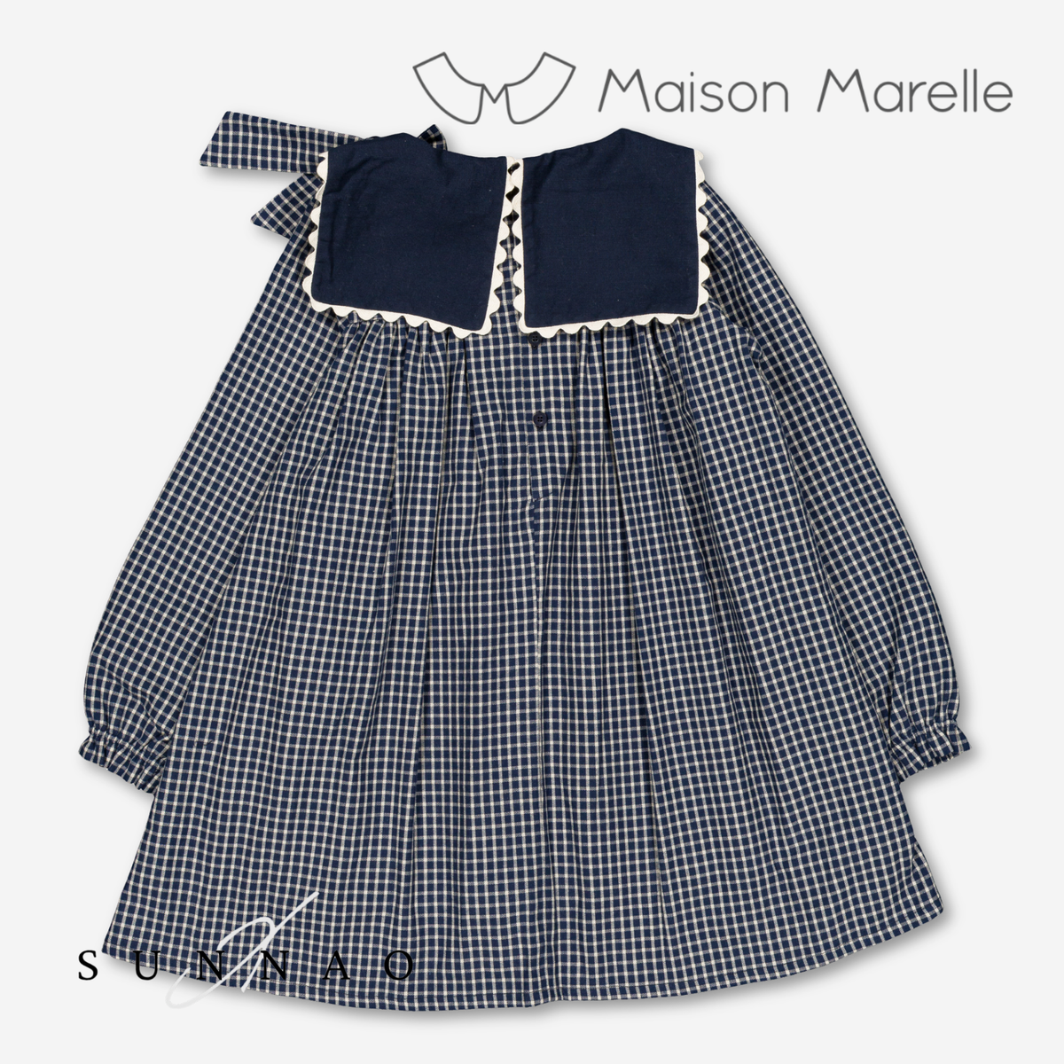【オーダー会/送料無料】<Maison marelle> dress ELIE - blue&ecru check