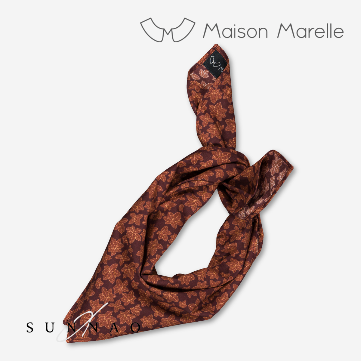 【オーダー会/送料無料】<Maison marelle> scarf VENDOME - maple leaves burgundy