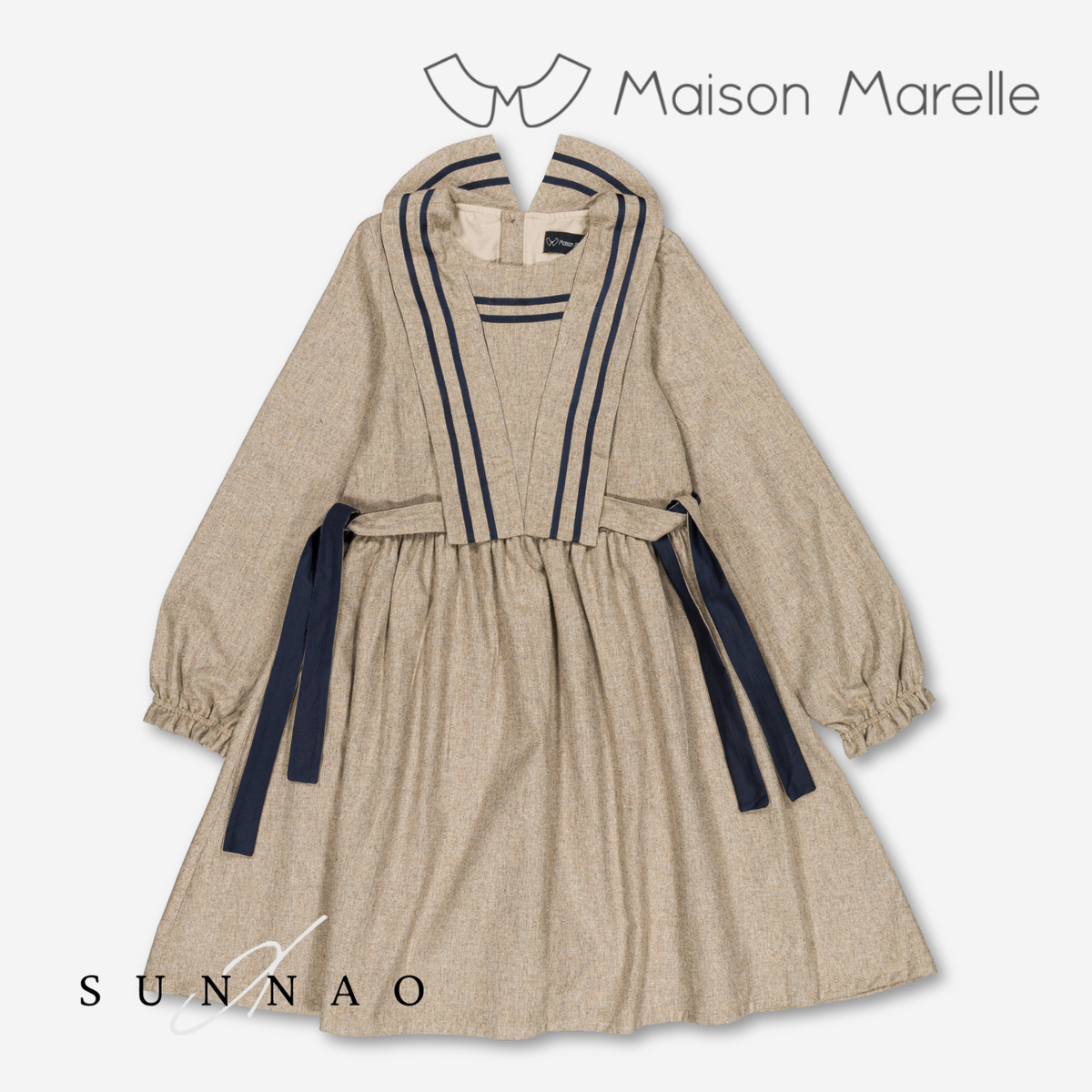 【オーダー会/送料無料】<Maison marelle> Dress BOETIE - heathered ouatmeal