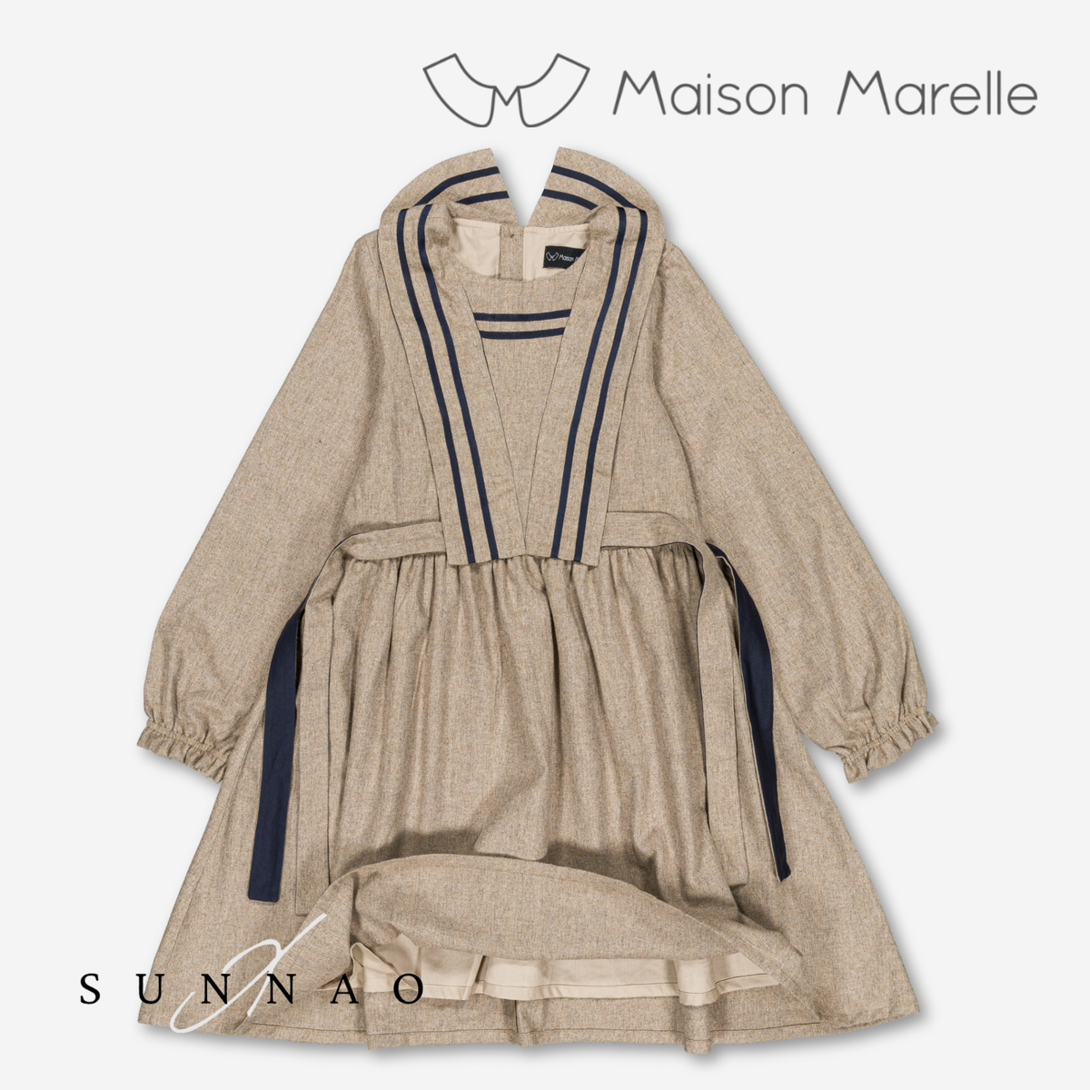 【オーダー会/送料無料】<Maison marelle> Dress BOETIE - heathered ouatmeal
