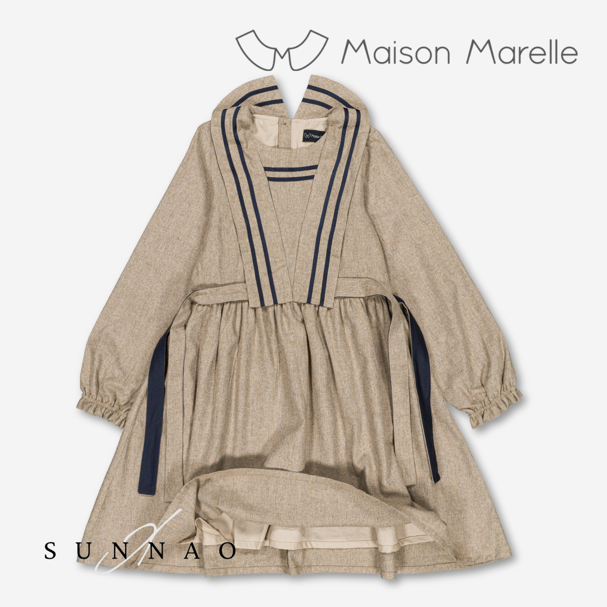 【オーダー会/送料無料】<Maison marelle> Dress BOETIE - heathered ouatmeal