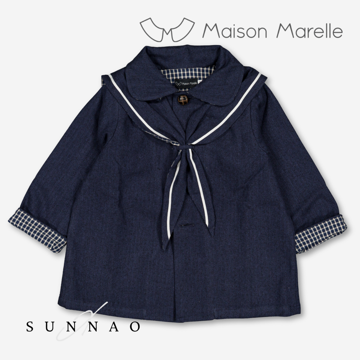【オーダー会/送料無料】<Maison marelle> jacket VOLTAIRE- blue chevron
