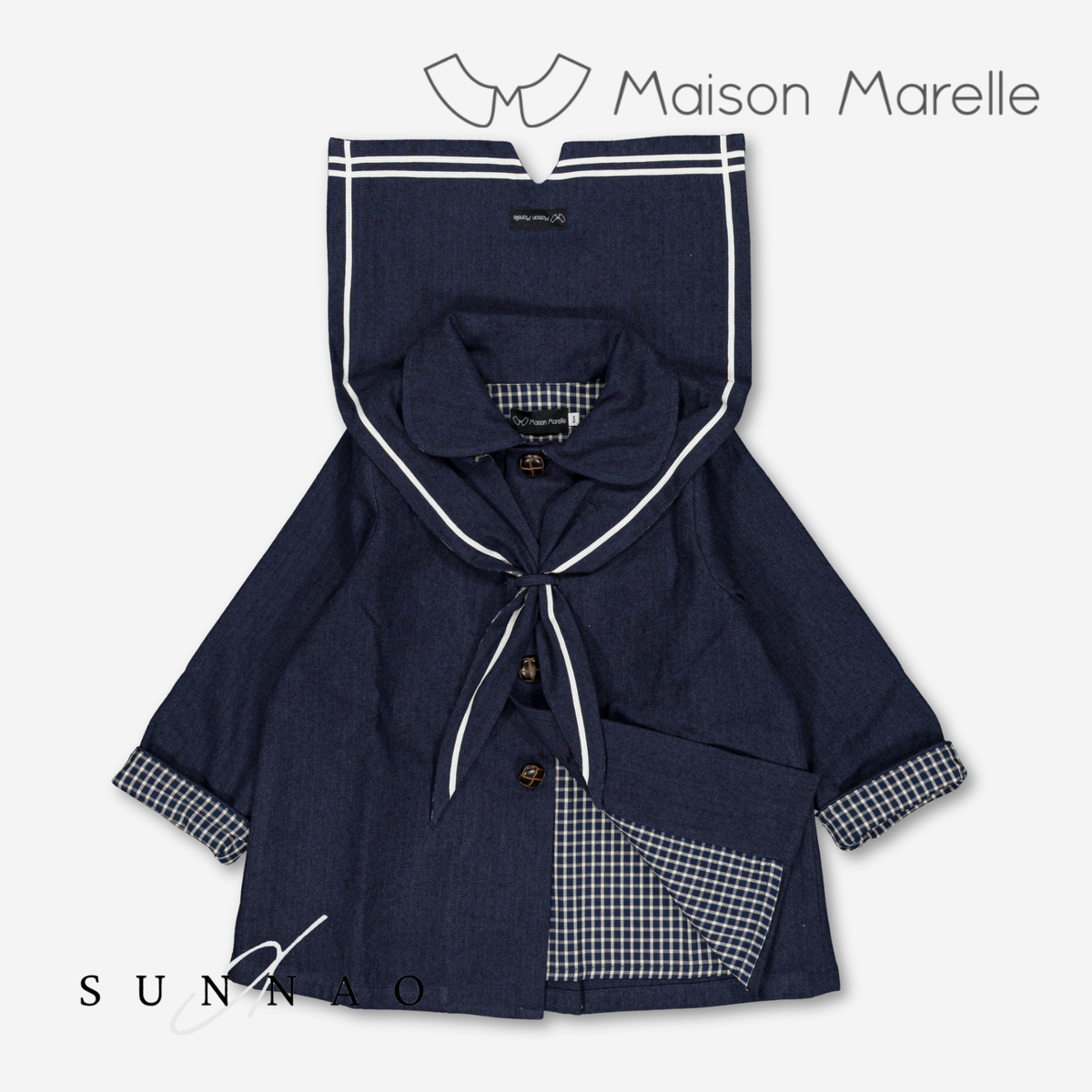 【オーダー会/送料無料】<Maison marelle> jacket VOLTAIRE- blue chevron