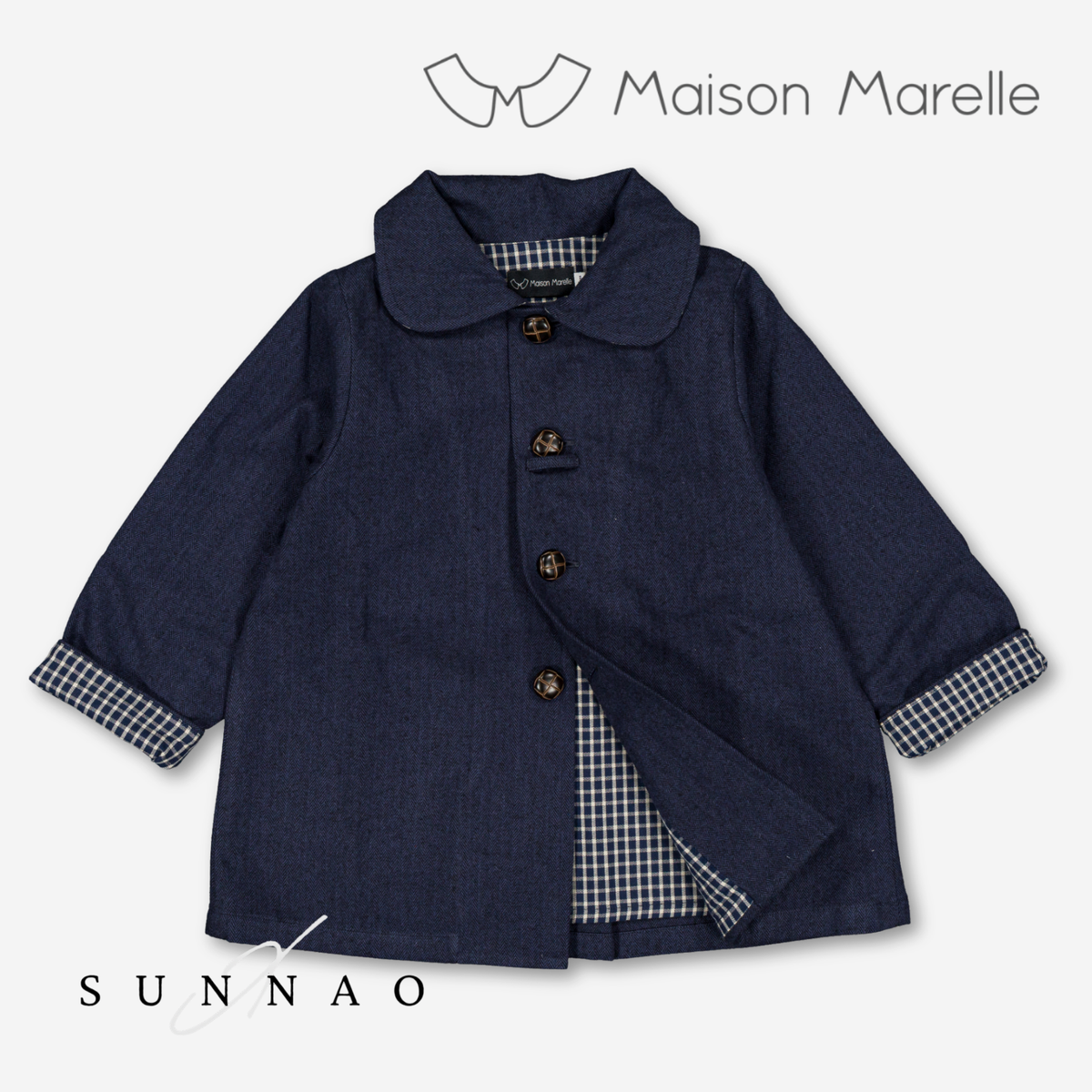 【オーダー会/送料無料】<Maison marelle> jacket VOLTAIRE- blue chevron