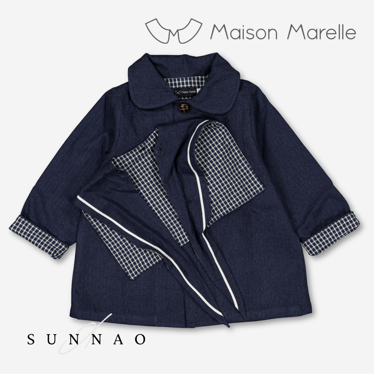 【オーダー会/送料無料】<Maison marelle> jacket VOLTAIRE- blue chevron